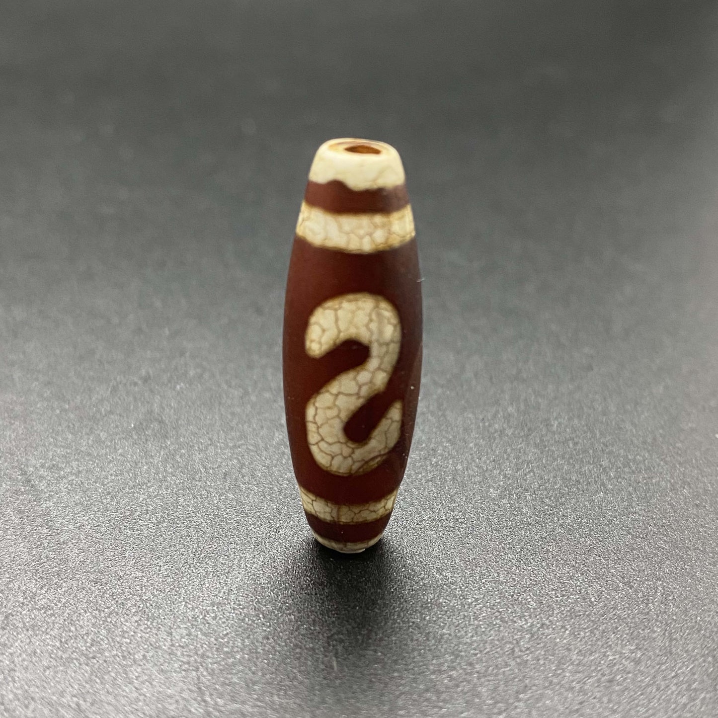 HANLE Tibetan Dzi barrel beads 14*40mm with certificate and box lucky charm