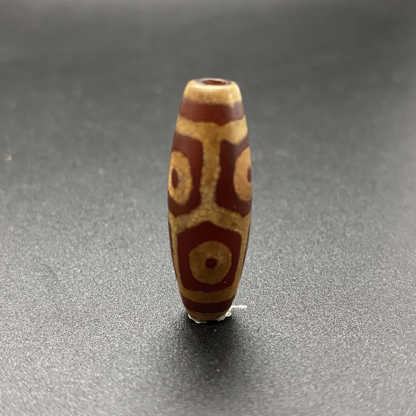 HANLE Tibetan Dzi barrel beads 14*40mm with certificate and box lucky charm