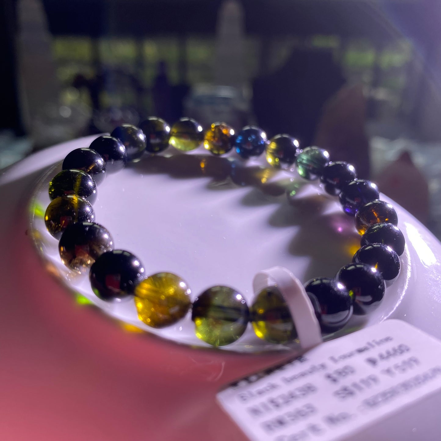 HANLE natural high quality black beauty (black rose) tourmaline bracelet with certificate and box