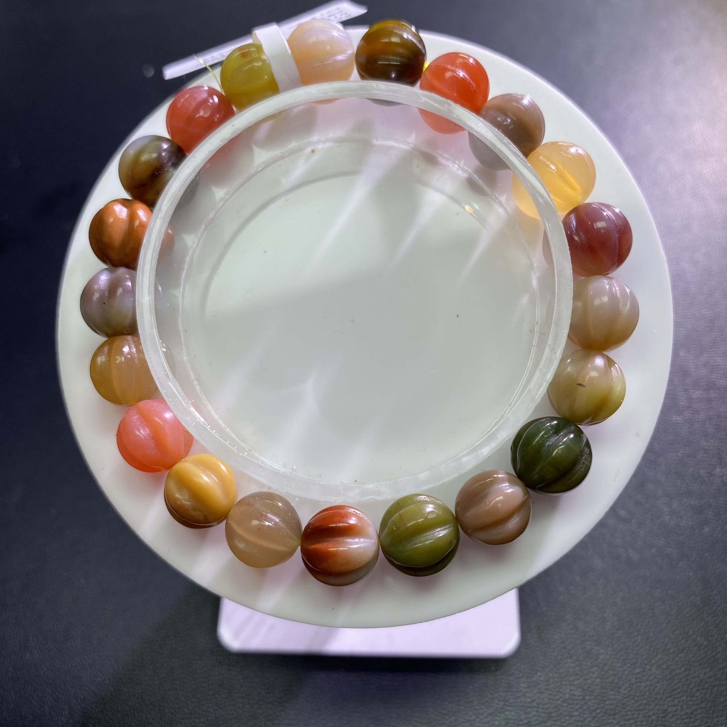 HANLE natural old mine yanyuan agate pumpking bracelet with certificate and box