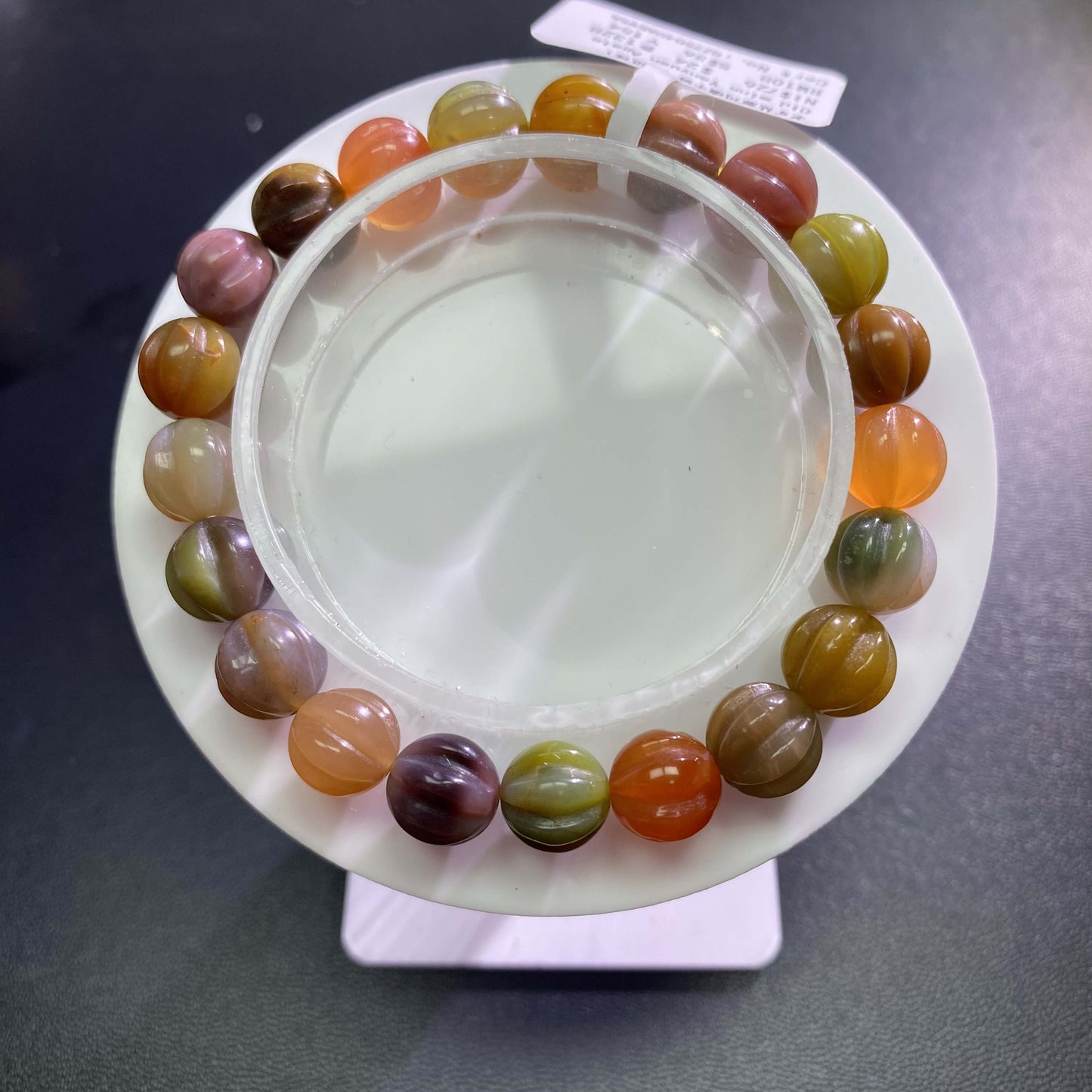 HANLE natural old mine yanyuan agate pumpking bracelet with certificate and box