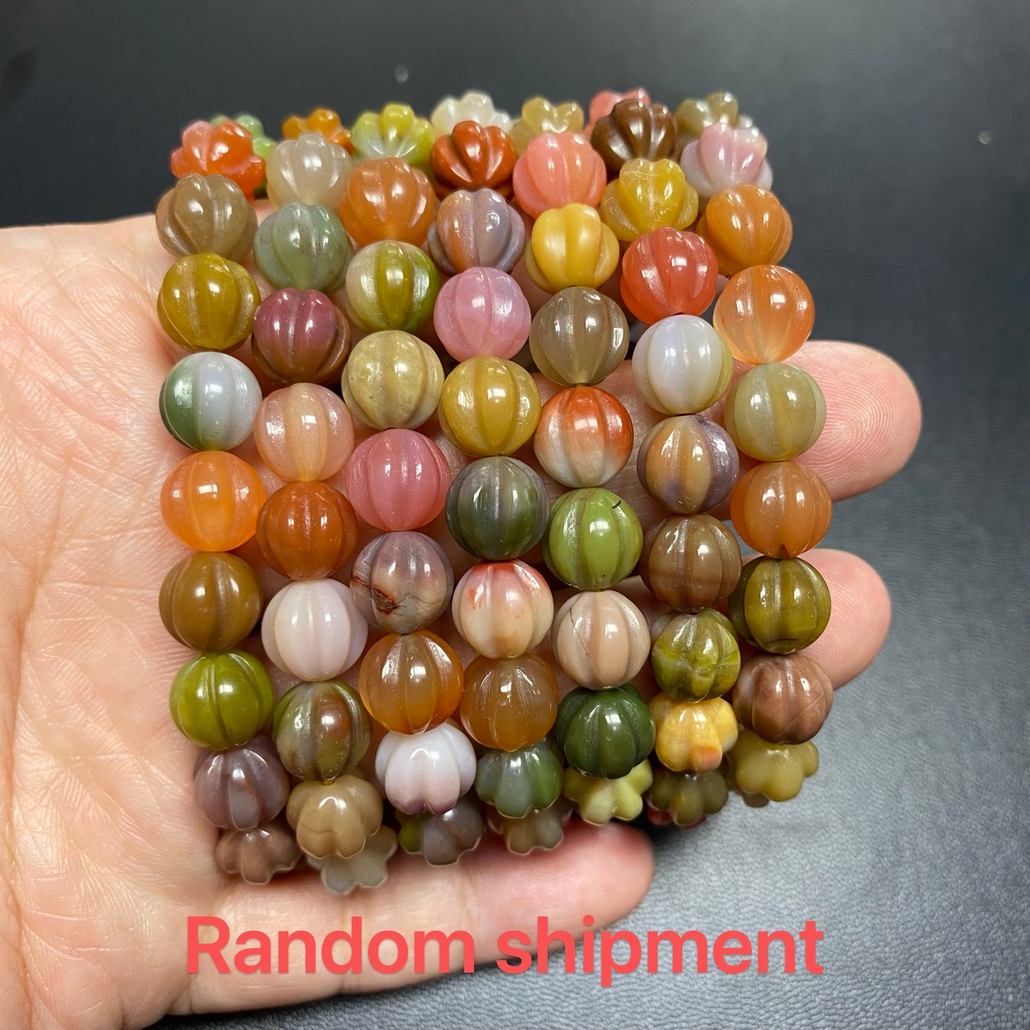 HANLE natural old mine yanyuan agate pumpking bracelet with certificate and box