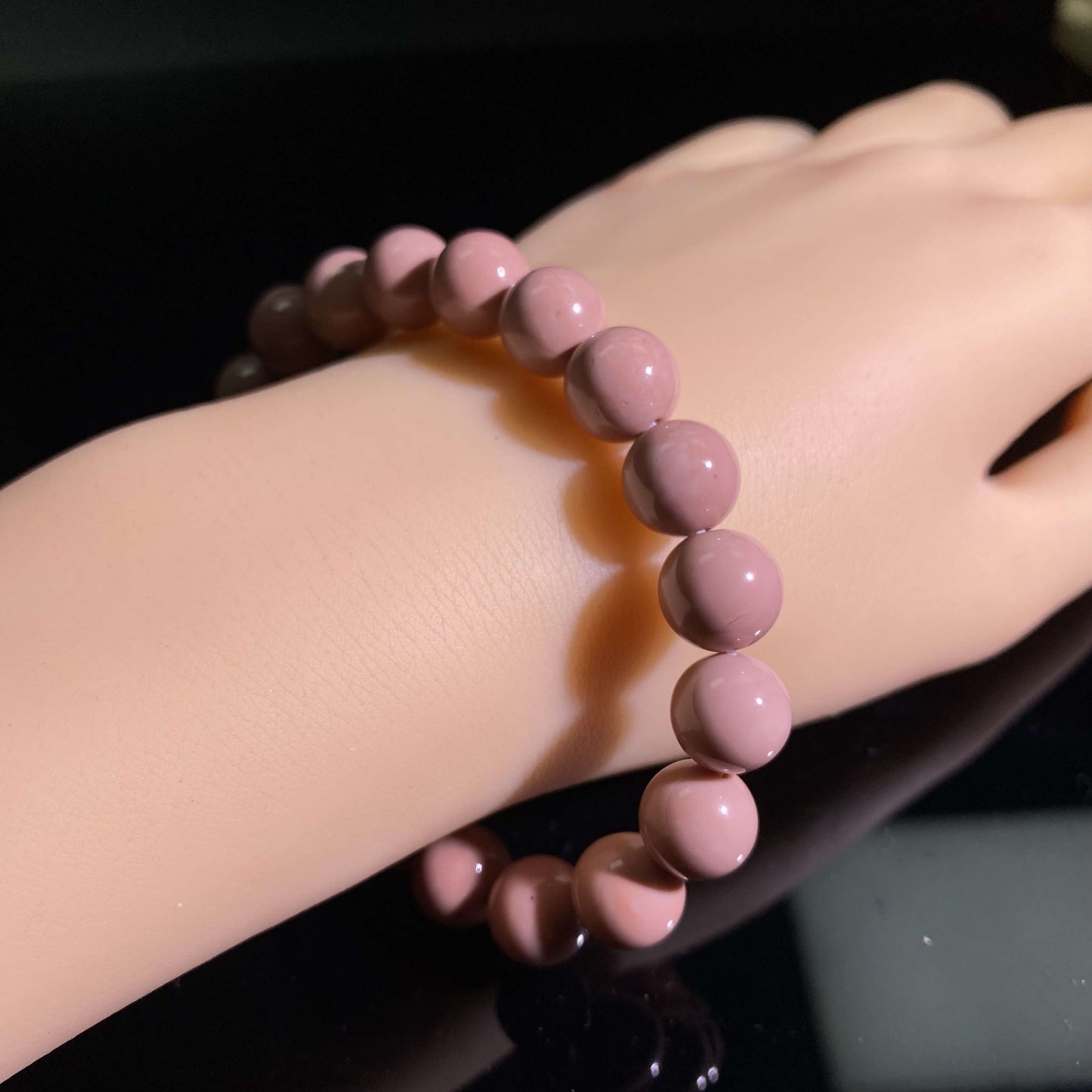 HANLE natural pure pink alashan agate bracelet with certificate and box