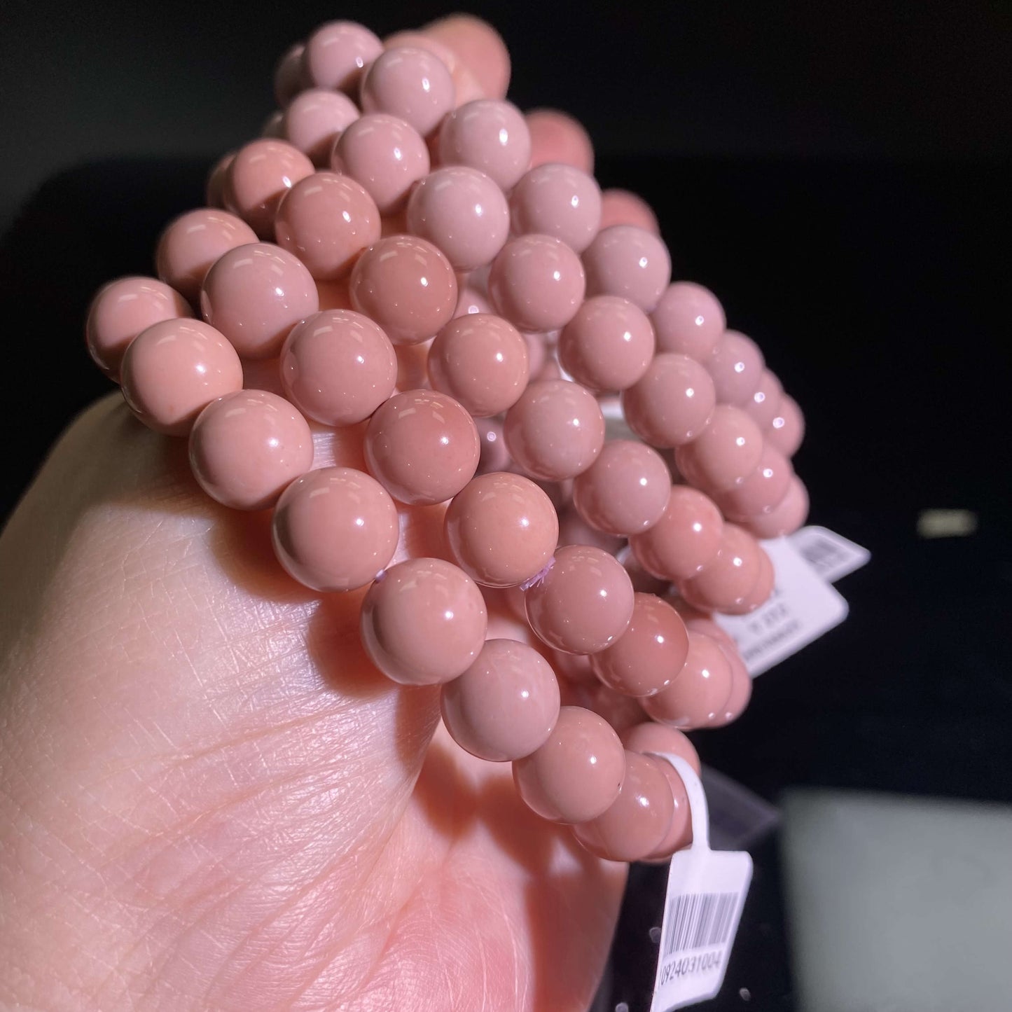 HANLE natural pure pink alashan agate bracelet with certificate and box
