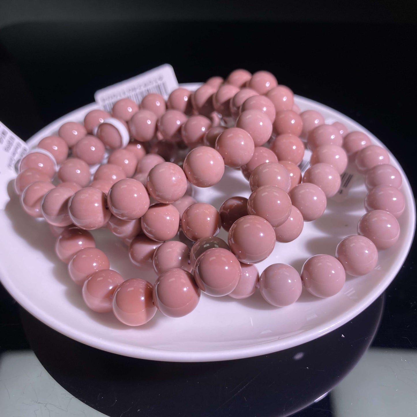 HANLE natural pure pink alashan agate bracelet with certificate and box