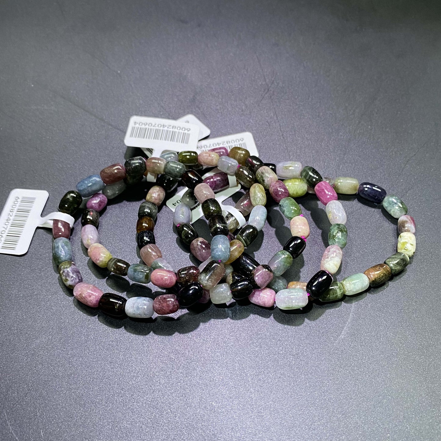HANLE natural tourmaline barrel bracelet with certificate and box