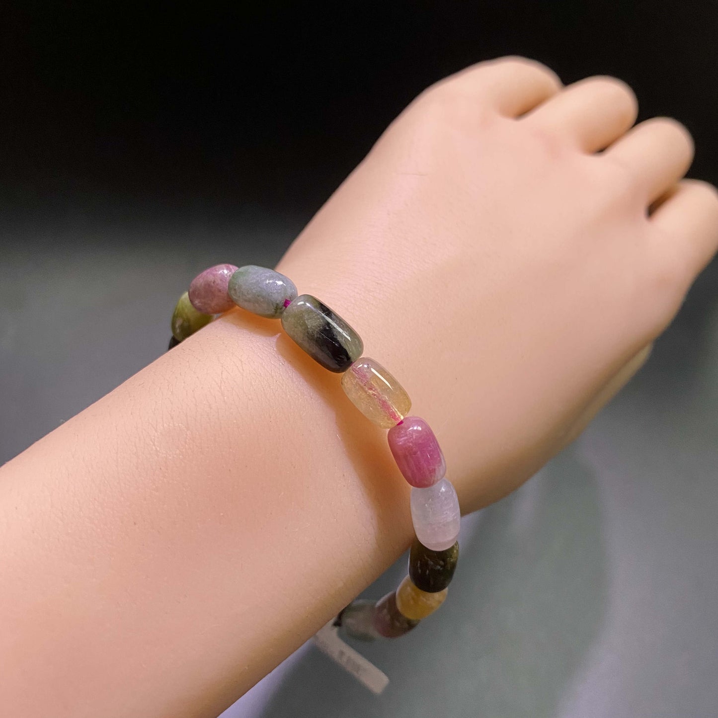 HANLE natural tourmaline barrel bracelet with certificate and box