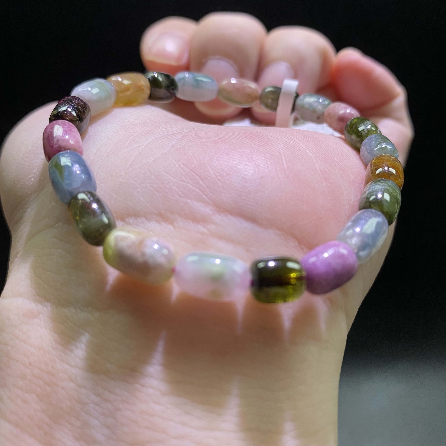 HANLE natural tourmaline barrel bracelet with certificate and box