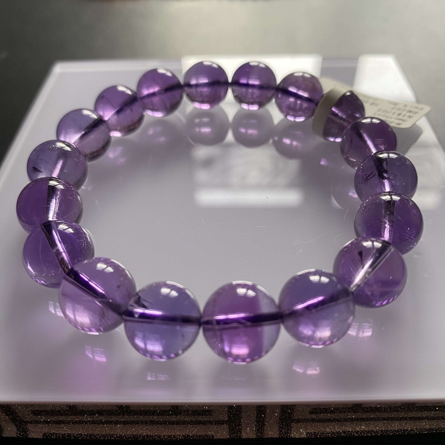 HANLE natural high quality brazillian amethyst 11mm bracelet February birthstone crown chakra