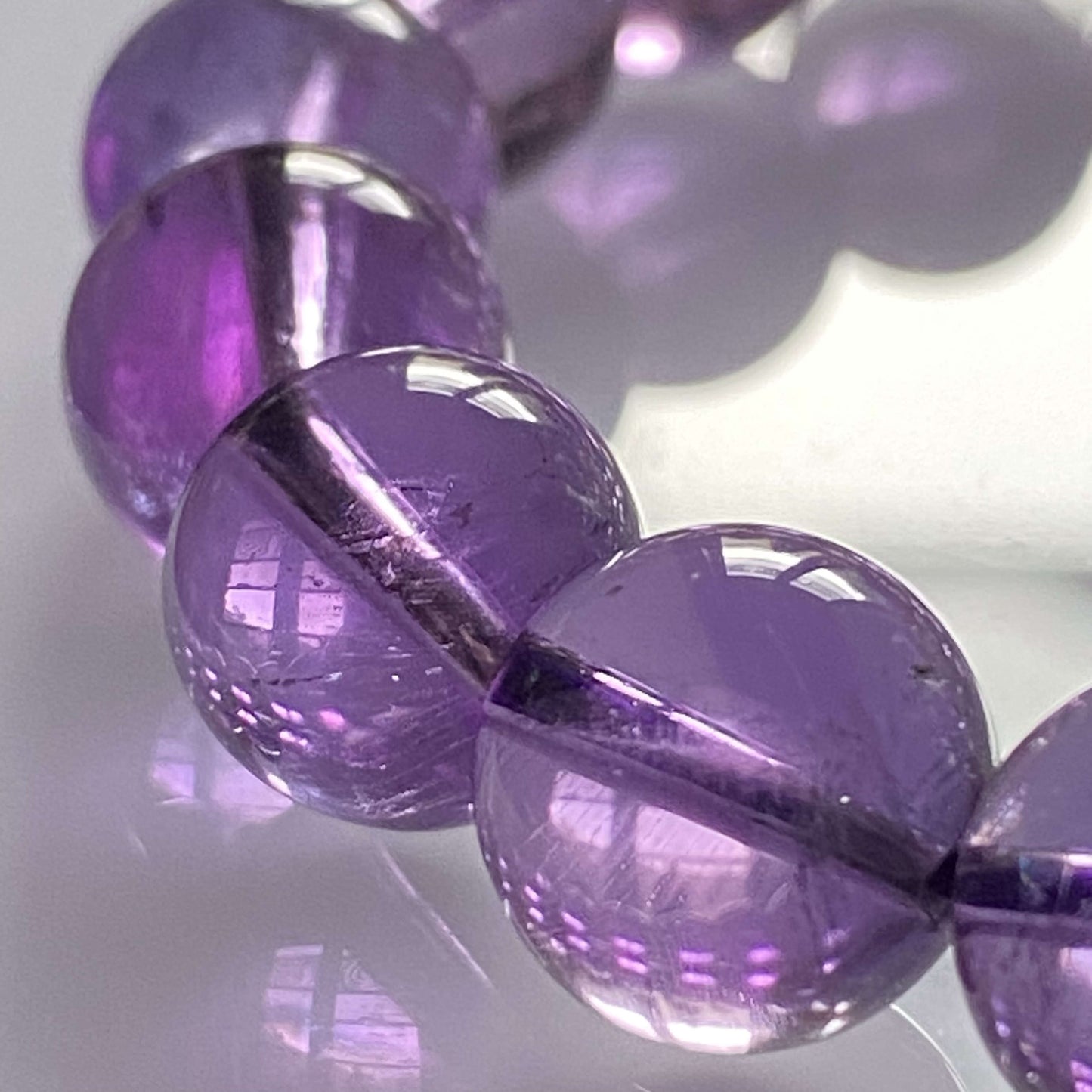 HANLE natural high quality brazillian amethyst 11mm bracelet February birthstone crown chakra