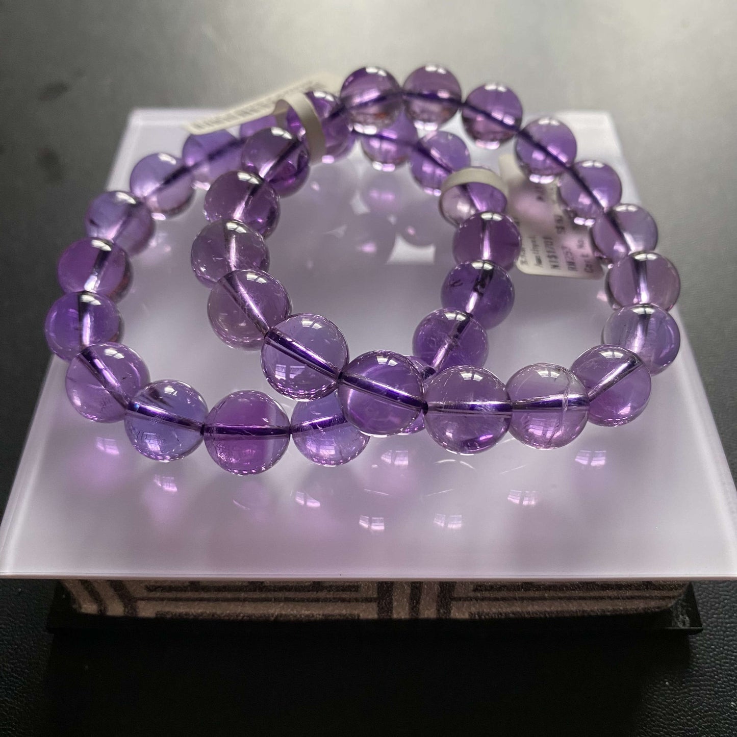 HANLE natural high quality brazillian amethyst 11mm bracelet February birthstone crown chakra