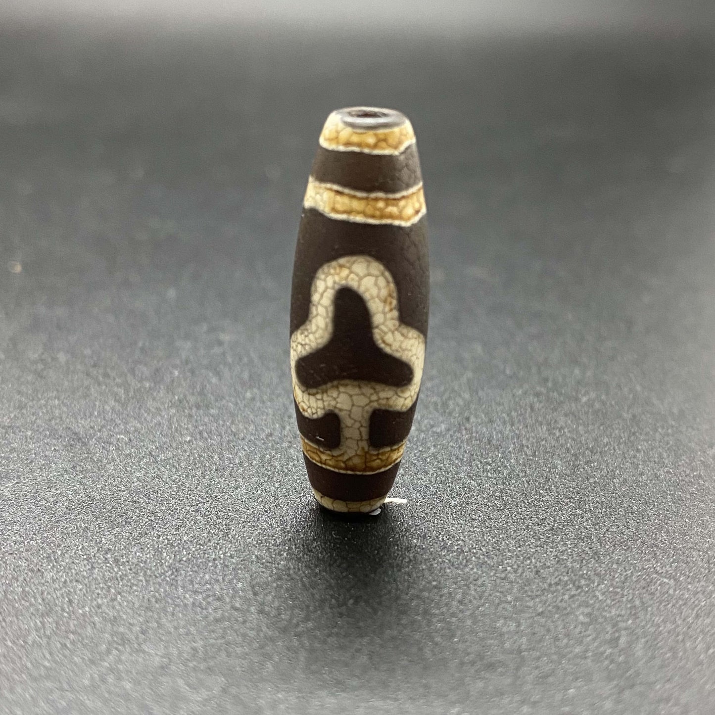 HANLE Tibetan Dzi barrel beads 14*40mm with certificate and box lucky charm