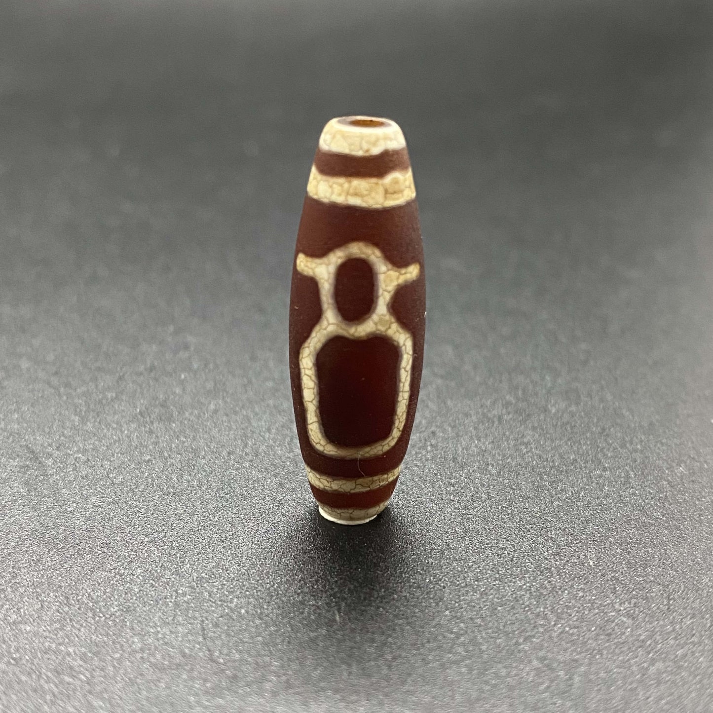 HANLE Tibetan Dzi barrel beads 14*40mm with certificate and box lucky charm