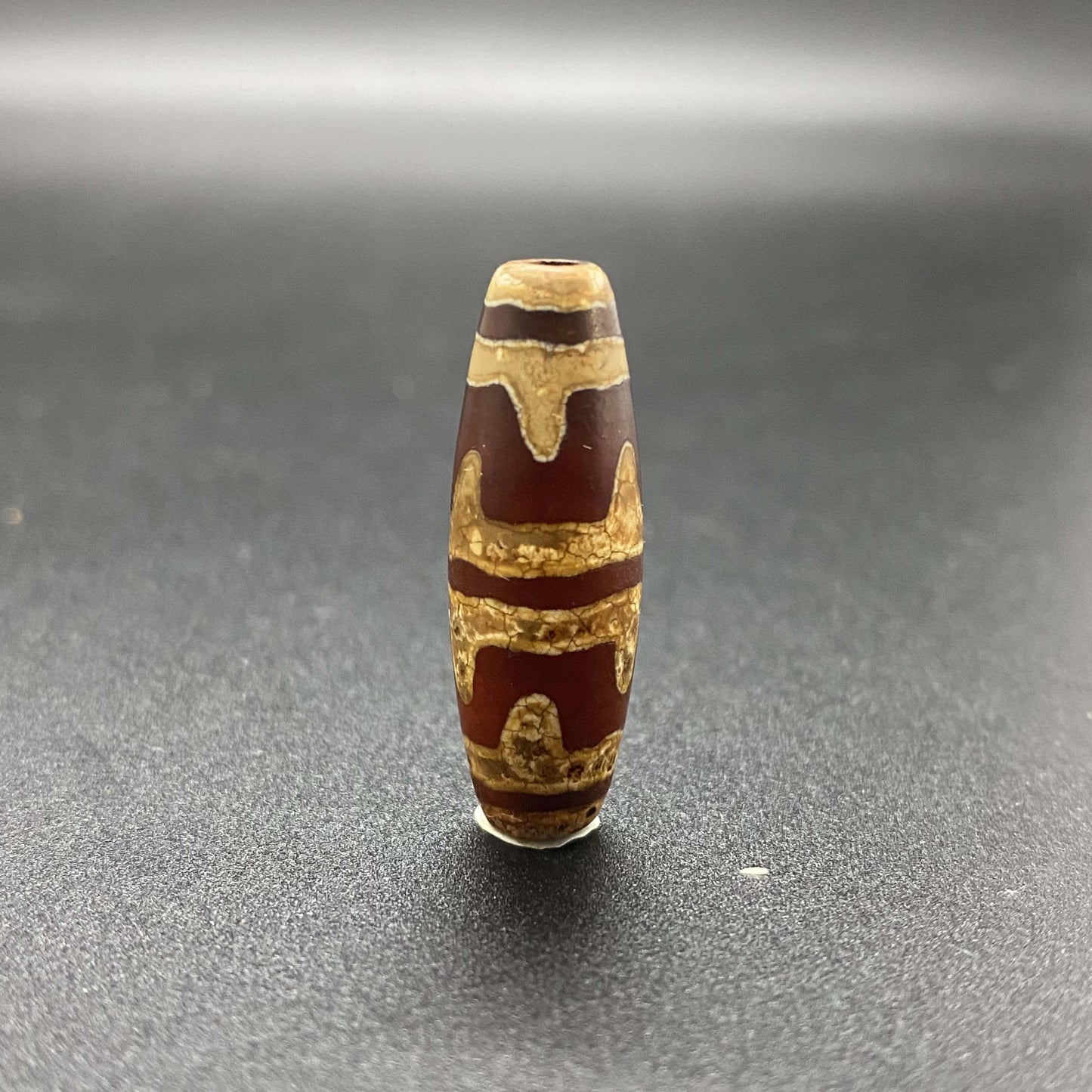 HANLE Tibetan Dzi barrel beads 14*40mm with certificate and box lucky charm