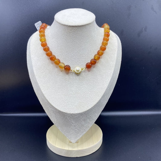 HANLE original design necklace 10mm carnelian choker