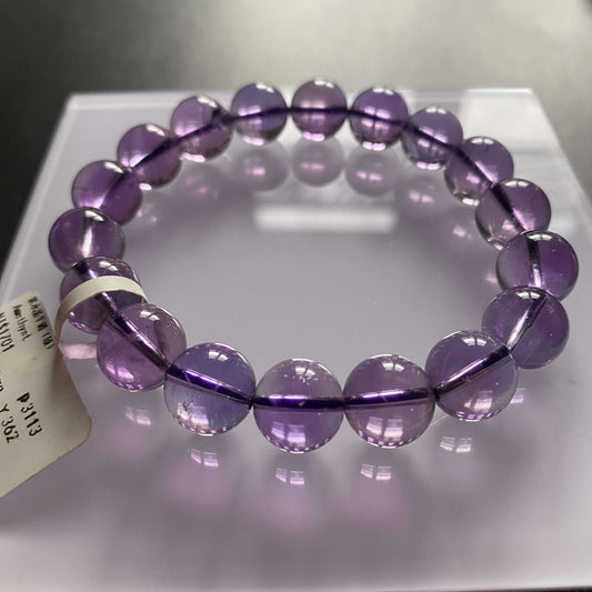 HANLE natural high quality brazillian amethyst 11mm bracelet February birthstone crown chakra