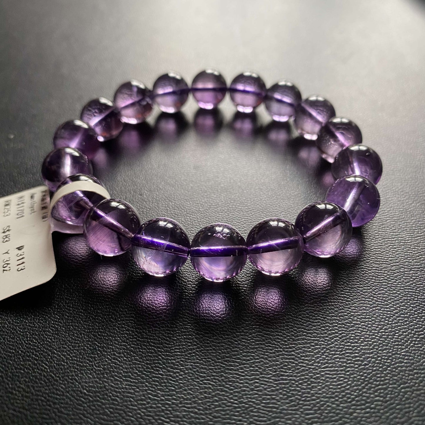 HANLE natural high quality brazillian amethyst 11mm bracelet February birthstone crown chakra